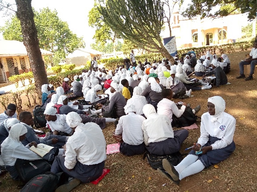 Students of Namasumbi S.S during the sensitization, Namasumbi village